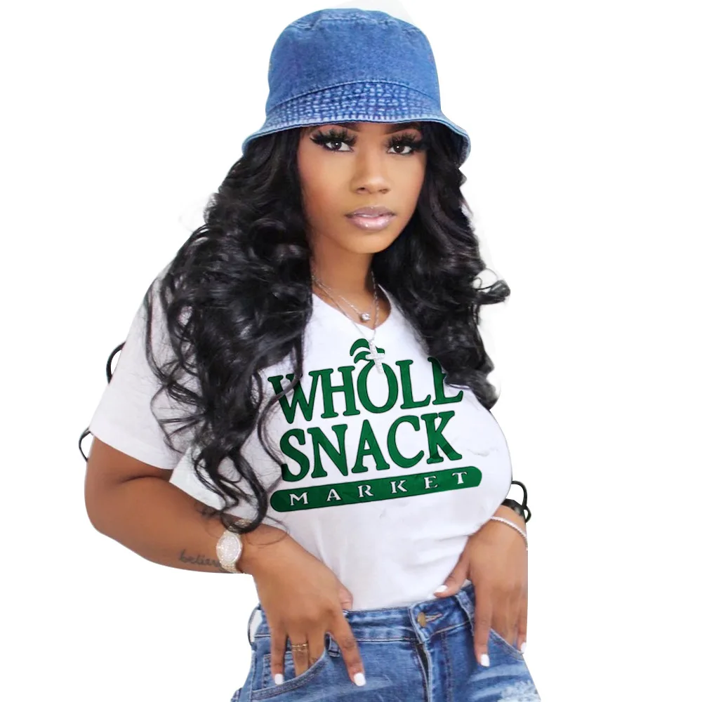 

Ladies O-Neck Short Sleeve Letter Print Women Casual Summer White T Shirt Girl Tee Tshirt Loose Top T-Shirt, 1#melanin,2#8up,3#snack,5#enjoy,6#bitch