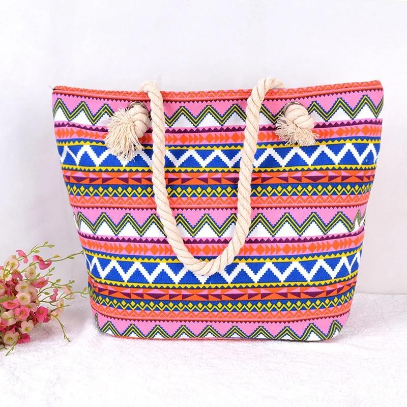 

Wholesale 2020 Manufacture Fashion Canvas Durable Tote Woman handbag Summer Beach Bag