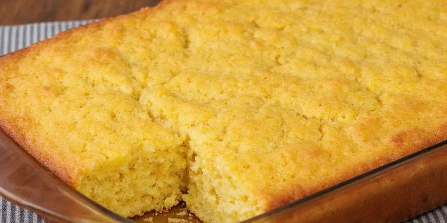 Cornbread Baking in Cast Iron Skillet