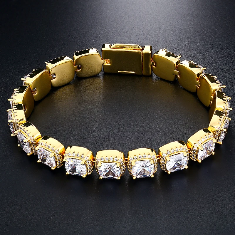 

Factory Hyperbole Chain Bracelet Silver/Gold Plating Hip Hop Iced Out Big Cuban Link Chain Charm Bracelets Men/bracelet/jewelry