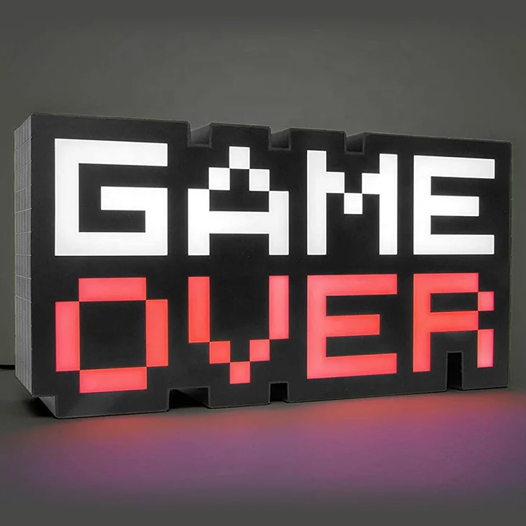 Game Over 8 Bit Light Retro Gaming Mood Lamp Color Phasing/Music Reactive