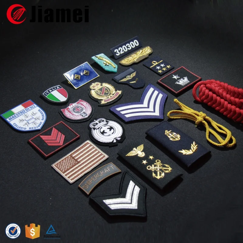 Jiamei High Quality Custom Military Uniform Accessory Rank Epaulettes