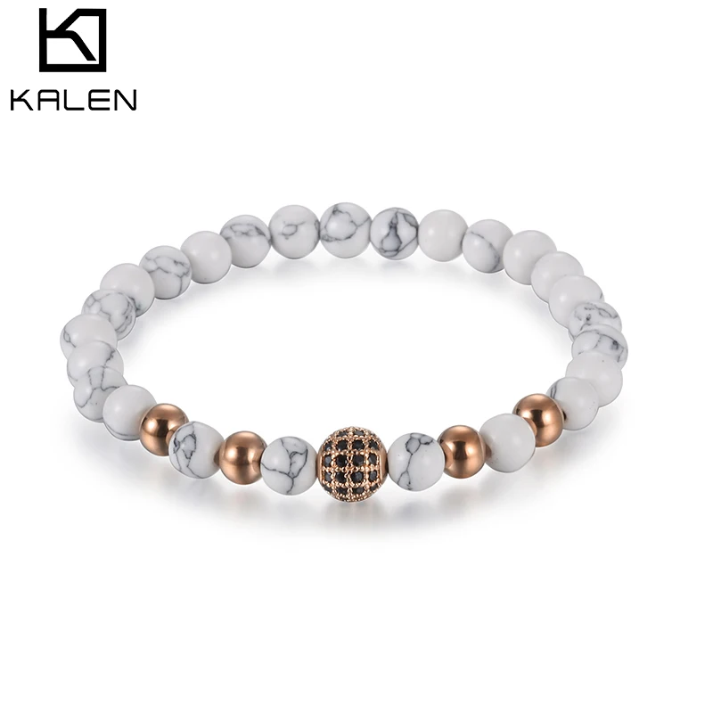 

Custom Simple Strech Link Gold Plated Tophus Beads Bracelet Jewelry For Men And Women, Other