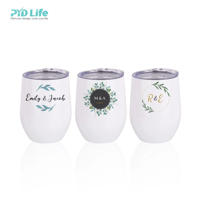 

PYD Life Wholesale Sublimation Custom Logo Sublimation Tumbler Custom Cups Stainless Steel Stemless Insulated Wine Tumbler, White