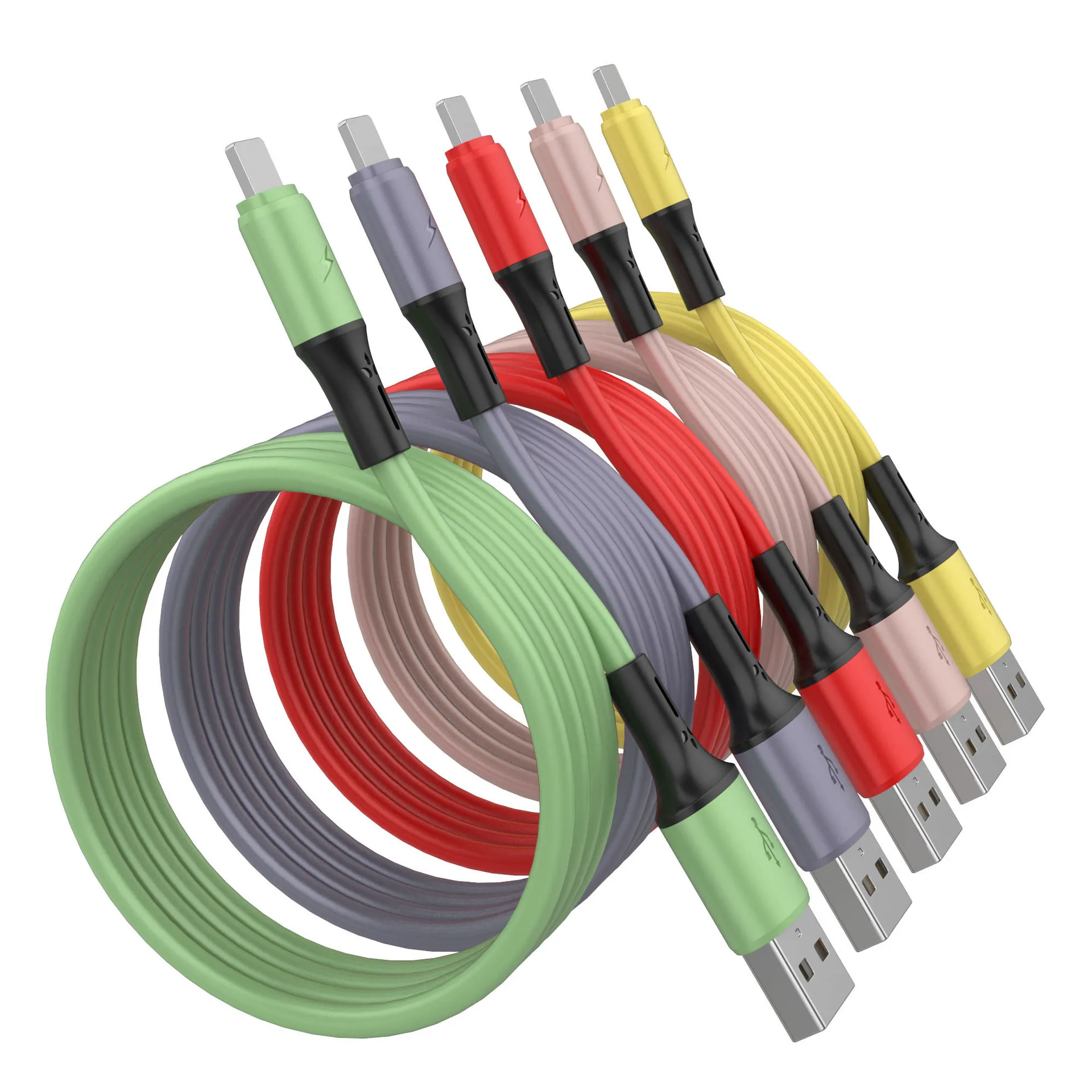 

Usb Cable 2.4a Fast Charging Cable Eco-friendly Flame Proof Easy-to-clean Liquid Silicone Quick Charger Usb Data Cord