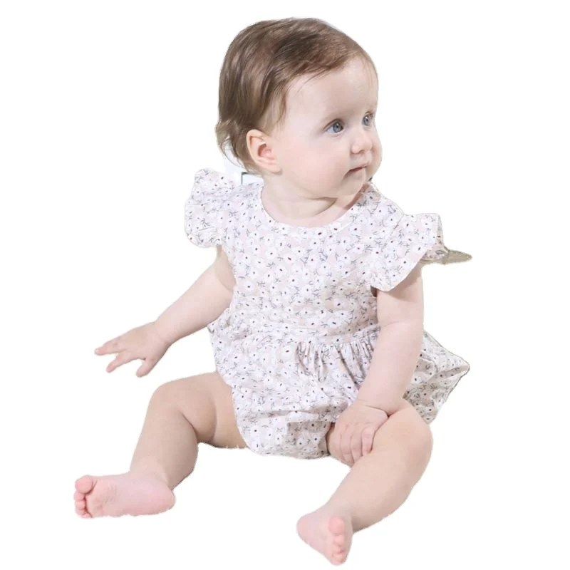 

Baby Girl And Toddler Crawling Suit Rompers Baby Flying Sleeves Floral Jumpsuit GAO