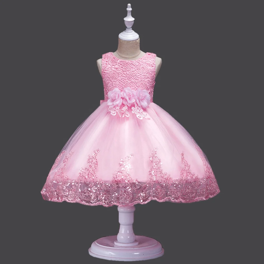 

Super Cute Stylish Children's Long Dress Embroidered Princess Dress Star Sequins Short Sleeves Dress Children's Pettiskirt