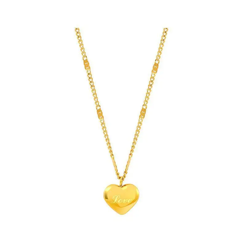 

New female Simple Titanium Steel engraved Love Heart stainless steel Necklace for mom and Valentine's Day gift necklace
