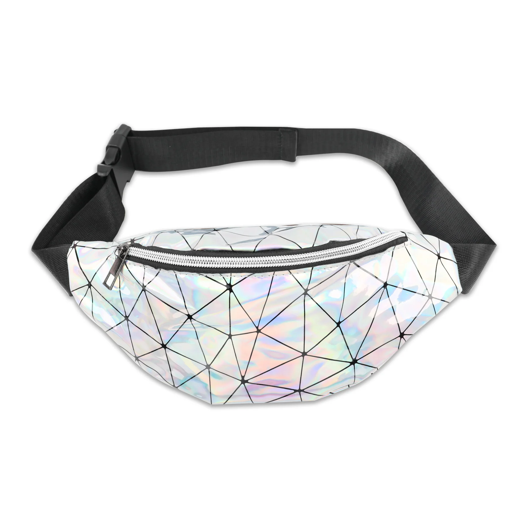 

Bag manufacturer wholesale fanny pack zipper adjustable laser bag waist bag for women