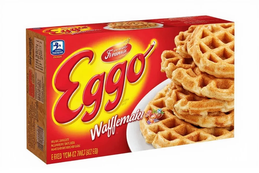 Close-up view of Eggo cinnamon waffles showing the distinctive cinnamon swirl pattern on golden-brown waffles arranged on a plate