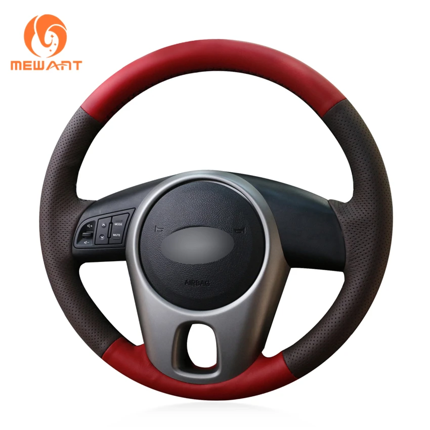 

Hand Sewing Custom Black Red Artificial Leather Steering Wheel Cover for Kia Forte Koup Rio 2009 2010 2011 2012 2013 2014