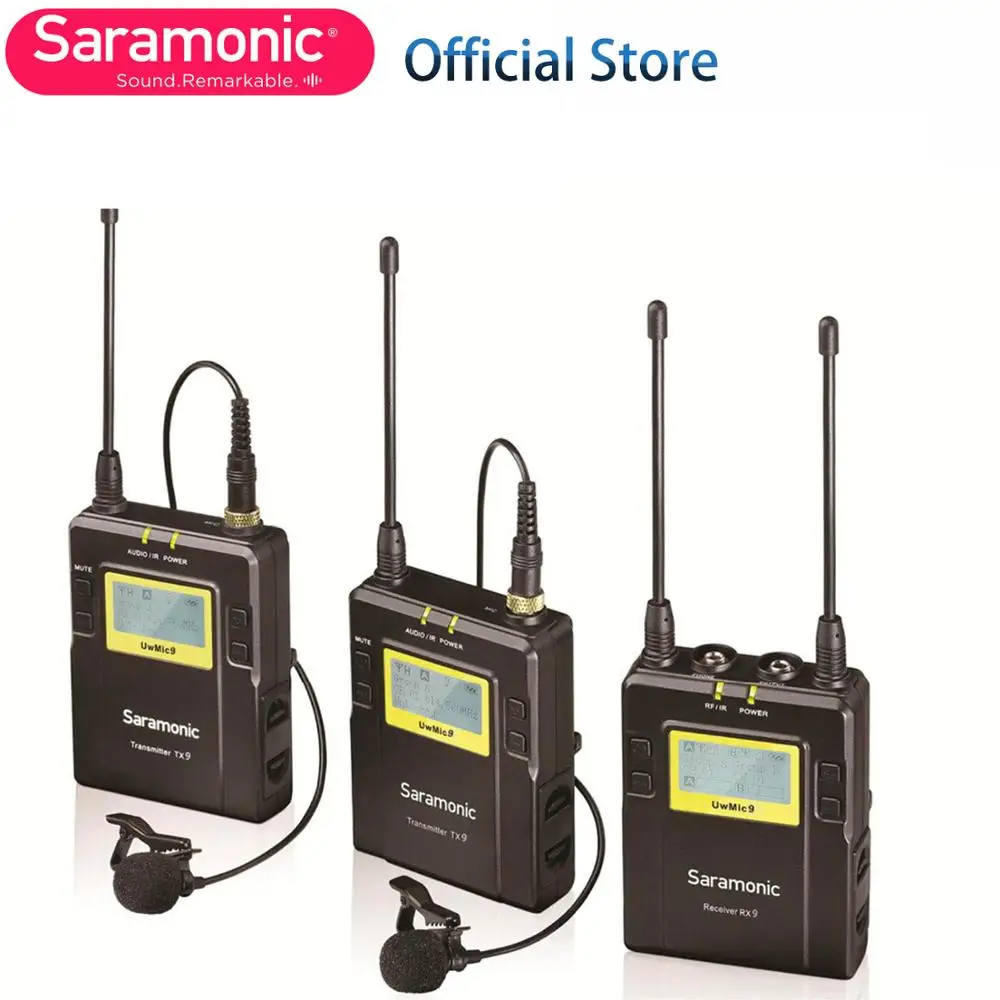 

Saramonic UWMIC9 UHF Video Broadcast Interview Lavalier Wireless Microphone System for Canon Nikon DSLR Camera Sony Camcorder