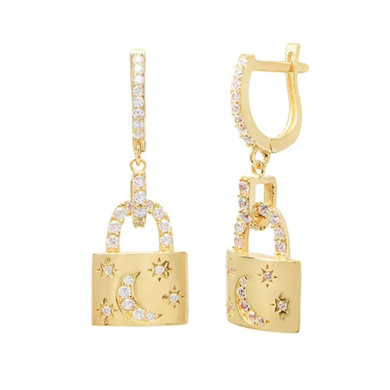 

Gemnel 925 silver price per gram cubic zirconia lock drop earrings woman