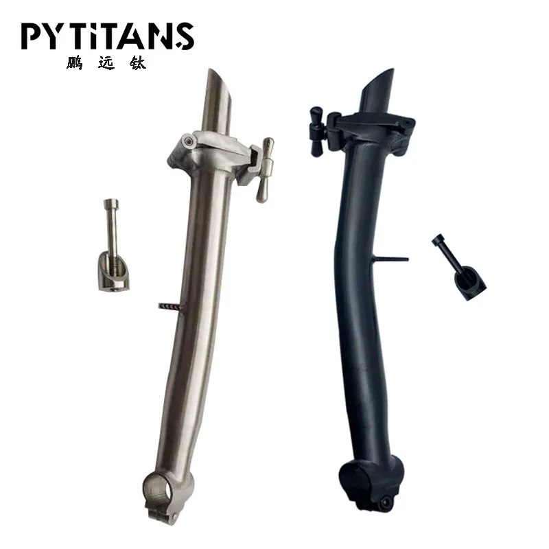 

Folding Bike Titanium or black Stems S/M/H/P Inward Fold Stem Gooseneck Bending Curved Stem, Metal