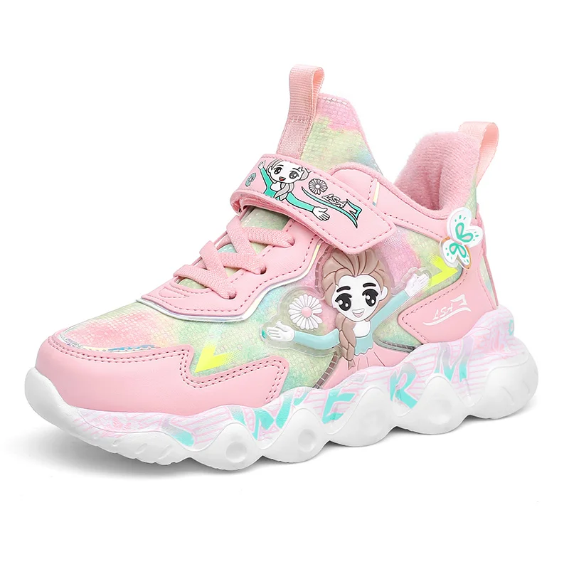 

Hot sale pu upper kids winter cartoon sneakers