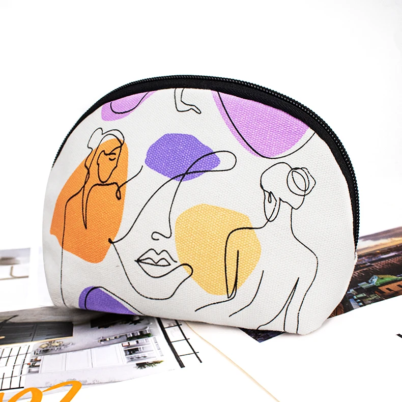 

Eco Friendly Women Zipper Canvas Small Make Up Pouch Cosmetic Bag