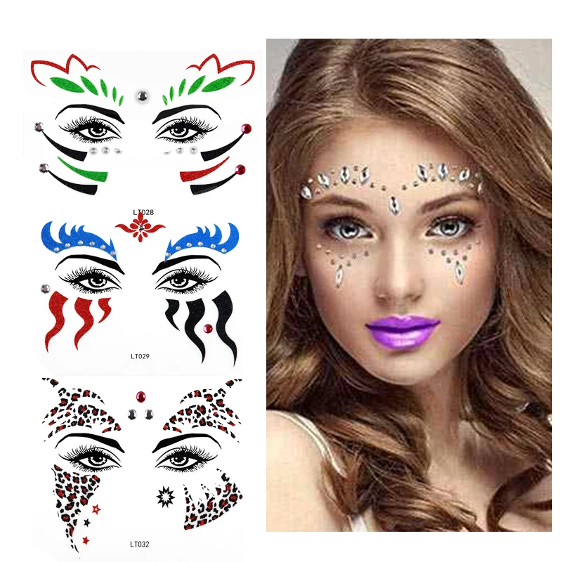 

Eyeliner Tattoo rhinestone eyes face sticker