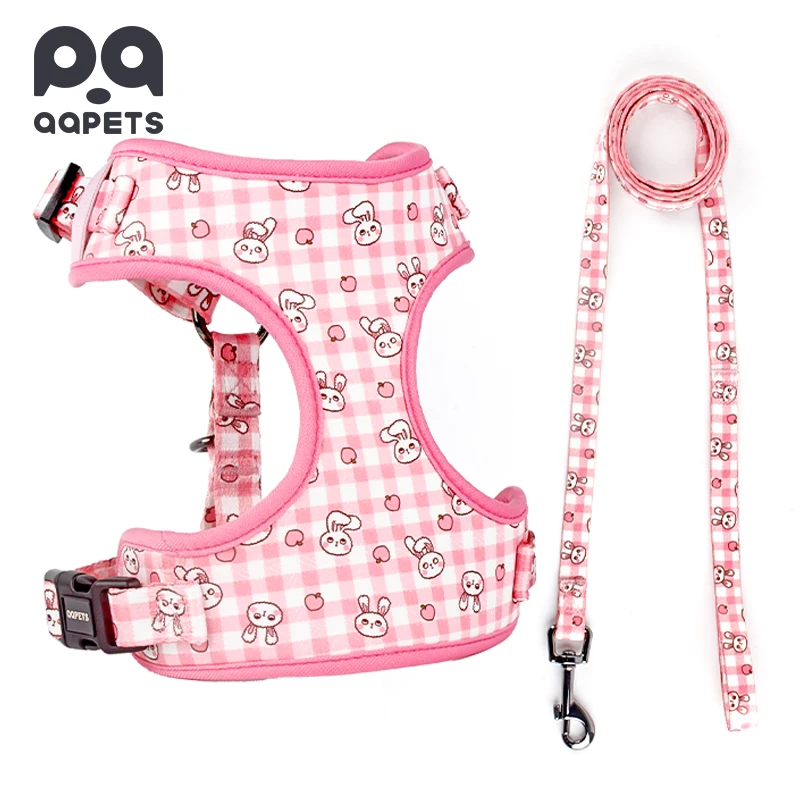 

QQpets Soft Custom Design Dog Harness And Leash Set Wholesale Neoprene Padded Pet Cat Harness Vest 2022