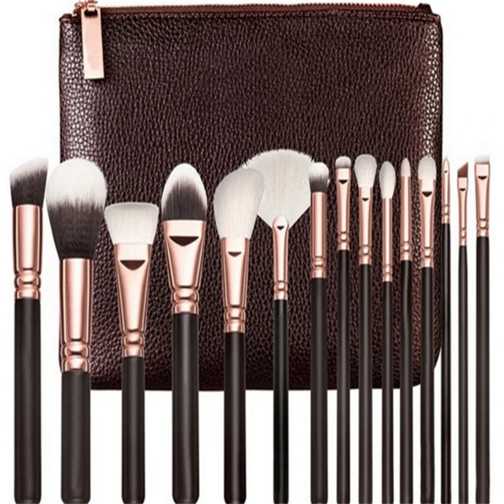 

Makeup Brushes 15pcs Cosmetic Brushes Vegan Synthetic Hair Foundation Eyelash Blending Makeup Brushes Set, Customized color