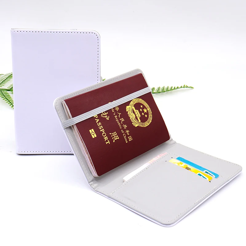 

New Fashion Personalized Design Double Side PU Leather Passport Wallet Case Sublimation White Passport Cover