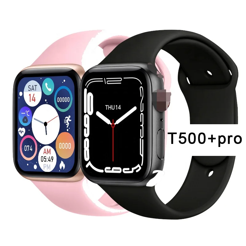 

2022 T500+pro Relogio Inteligente,Heart Rate Blood Pressure Phone Multi-function Menu For Ios Android Smartwatch T500+pro, Black white pink