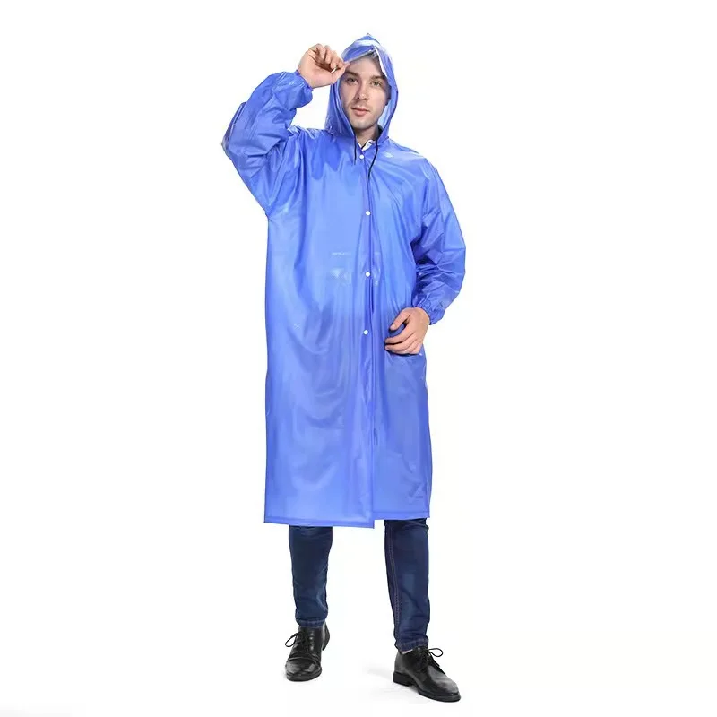 

factory price reusable pvc hooded raincoat waterproof windproof long raincoat