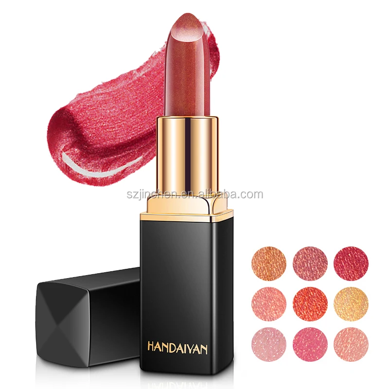 

DHL Free Shipping HANDAIYAN 9 Colors Mermaid Shiny-Metallic Lipstick Waterproof Last Long Pearlescent Color Changing Lipstick