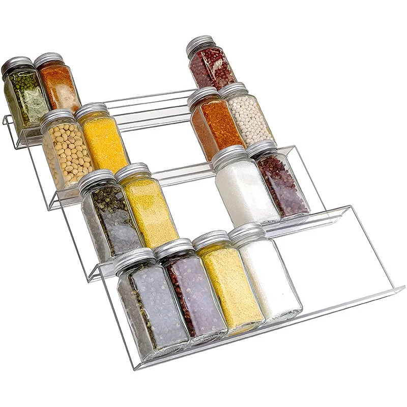 

Spice Drawer Organizer Insert for Kitchen Adjustable Expandable Spice Rack Tray 4 Tiers for Spice Jars Seasonings Acrylic, Clear