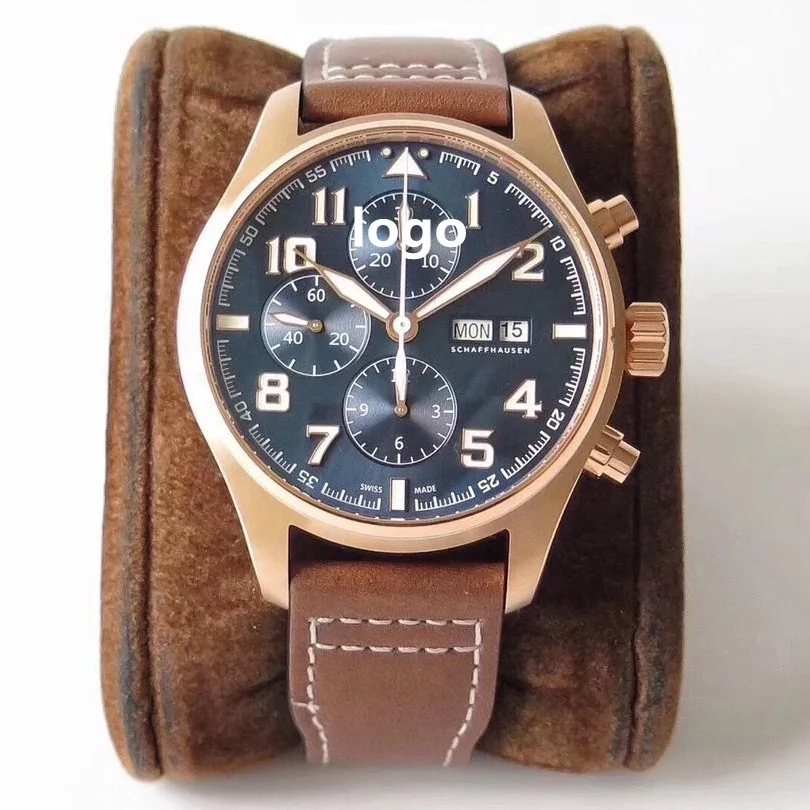 

Super sports waterproof Patek Rolexables watch ZF factory 43mm ETA 7750 chronograph movement 3777 pilot chronograph series watch