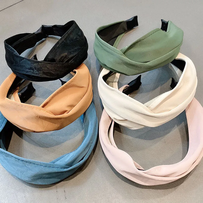 

JUHU New all-match simple headband solid color leather street hair accessories fashion trend hair accessories wholesale, Colorful