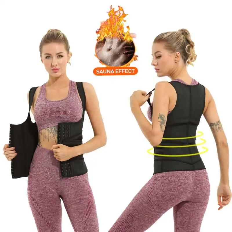 

Plus Size Adjustable 9steel boneBelt Hook Front Women Body Shaper vest 100% Latex Waist Trainer 2 belt Vest, Picture color