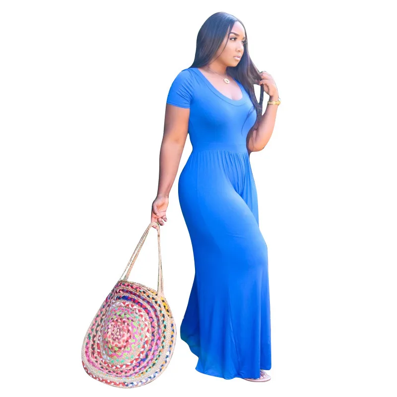 

Wholesale Summer Solid Color Sexy Plus Size Clothing Jumpsuits For Women, 5 colors