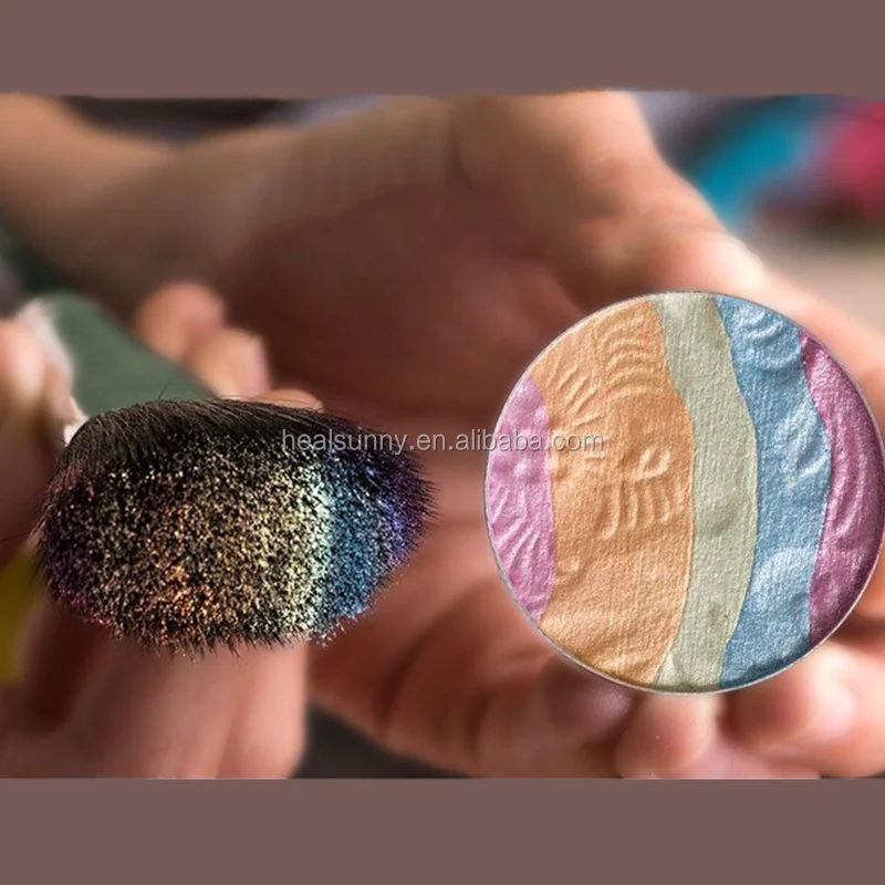 

Six Colors High Quality Fashion Makeup Rainbow Highlights Soft Glitter Shimmering Metallic Color Eyeshadow Plate