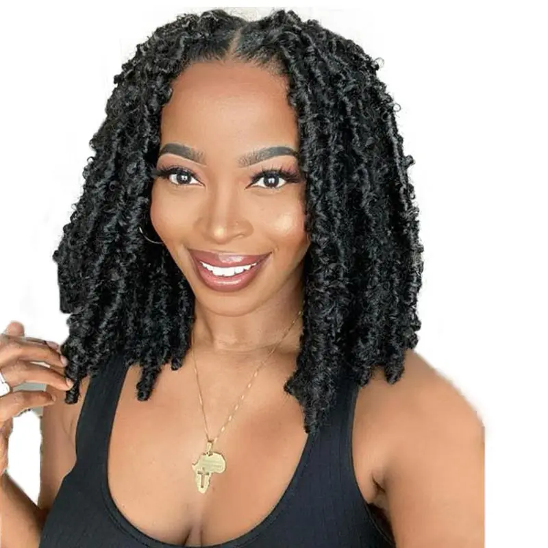

Black Braided Dreadlock Wigs Faux Locs Crochet Hair Braids Wigs Lace Front Synthetic Hair Wig For Afro Women