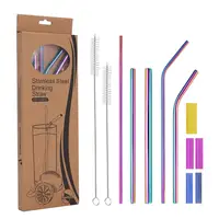 

Eco Friendly straight reusable 18/8 stainless steel drinking metal straw