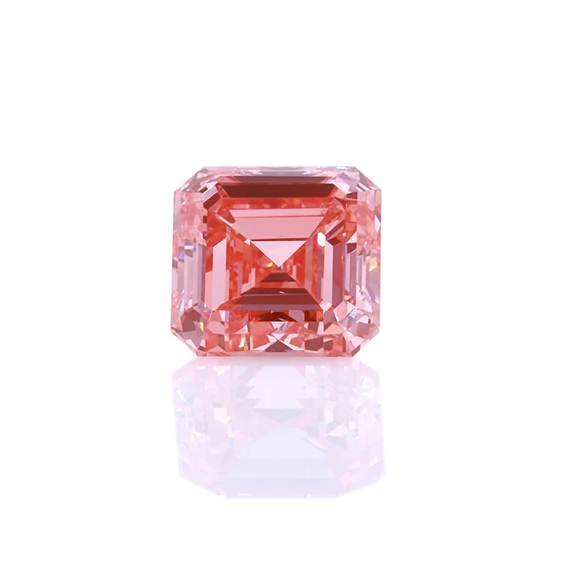 

starsgem asscher cut lab created diamond 3.385ct SI fancy pink lab grown diamond