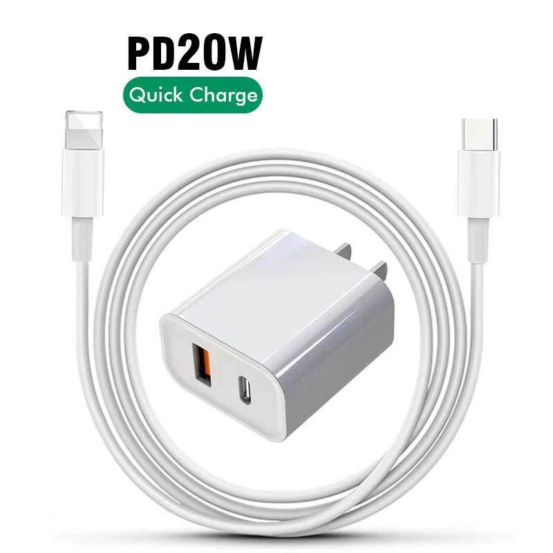 

20w Usb Type C Charger 9v2.22a Pd Us Eu Au Plug Fast Charging Charger For Iphone 12, White