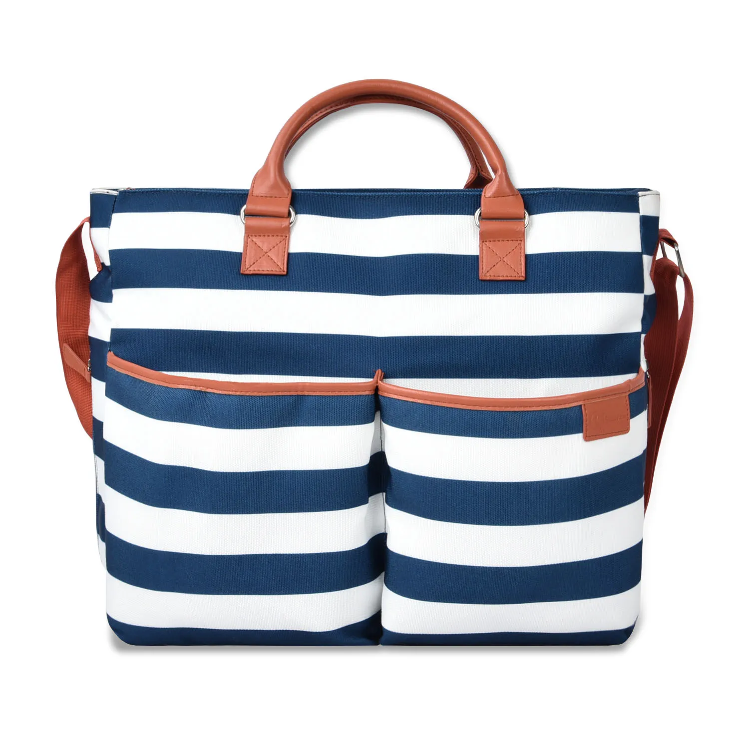 

Baby Diaper Bag Fashion Multifunctional Canvas Large Capacity Striped Baby Tote Mummy Bag, As pic show