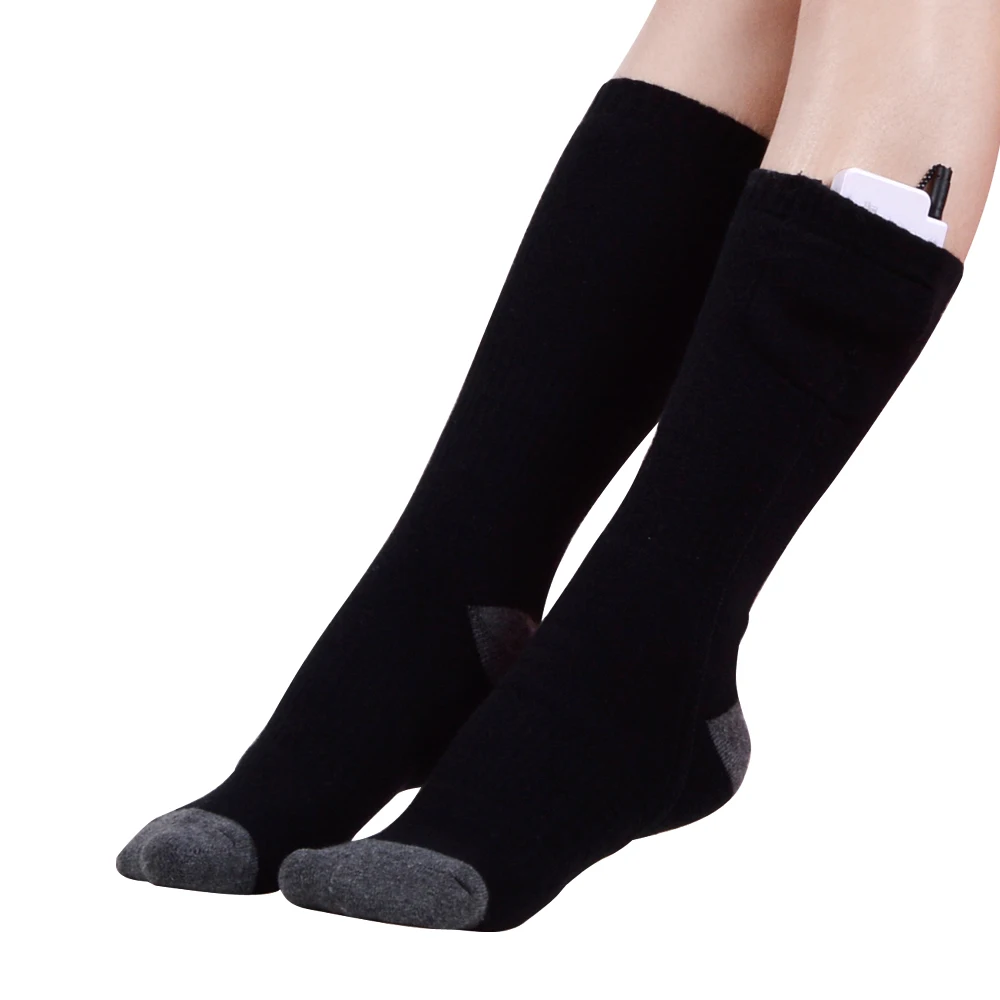 

Rechargeable Christmas gift cotton wool battery operated heated socks warm self heating socks, Grey or customized color