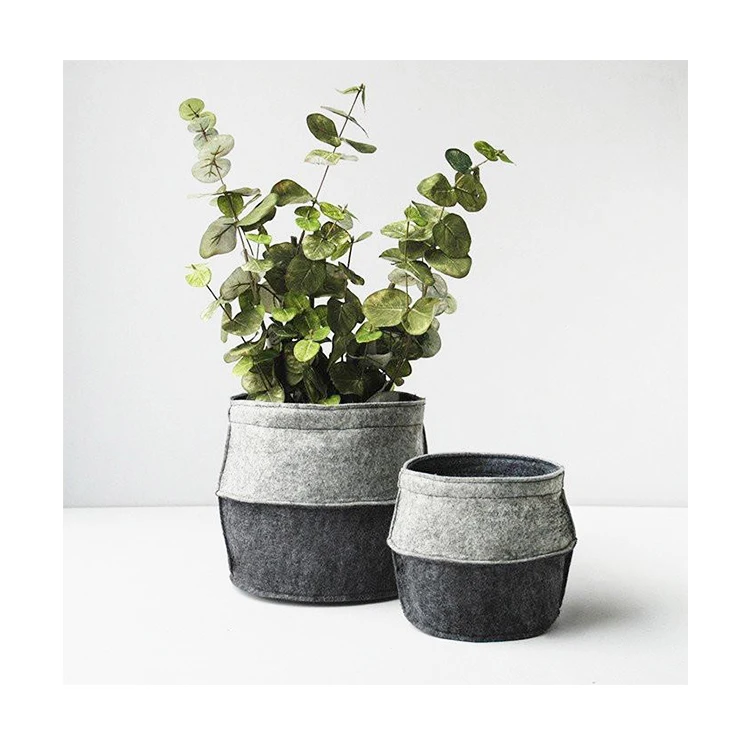 

Soft Light Grey Storage Felt Pouch Planter Covers, 50 colors