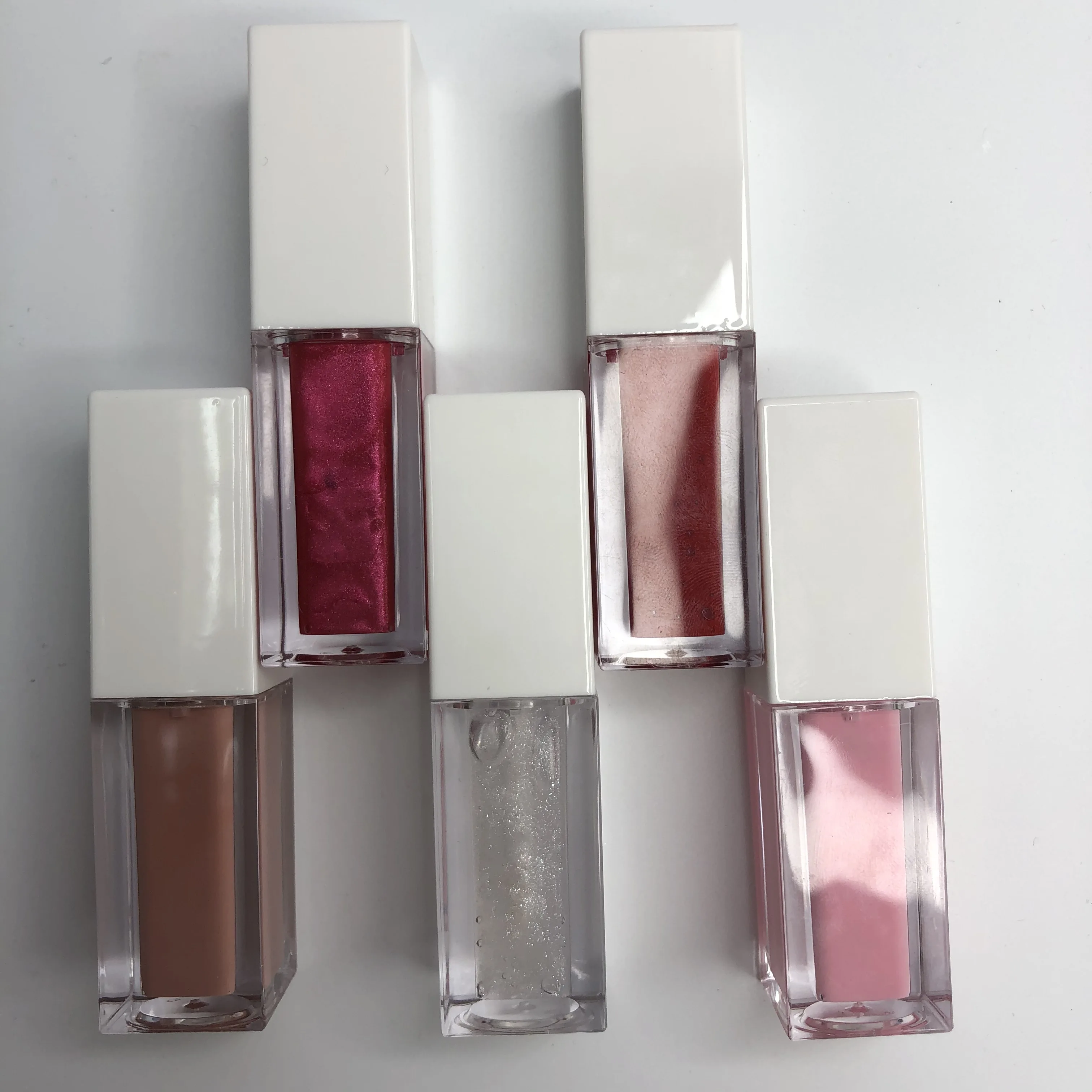 

Popular wholesale custom logo package private label color no logo square creamy lip gloss