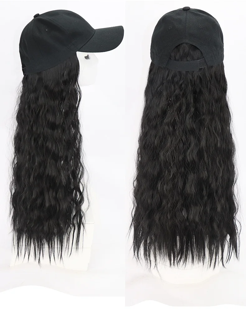 

Factory Wholesale Fashion Cap Female Long Curly Hair Female New Style Hat Wig