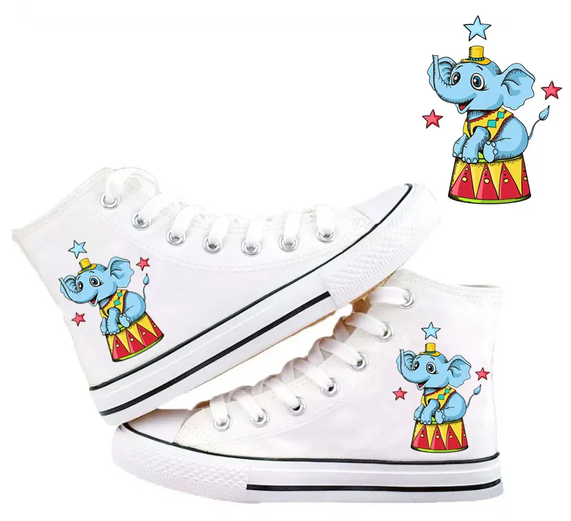 

Welcome Custom Design Cartoon Animation Men And Women Platform Flat High Top Canvas Shoes, White/black