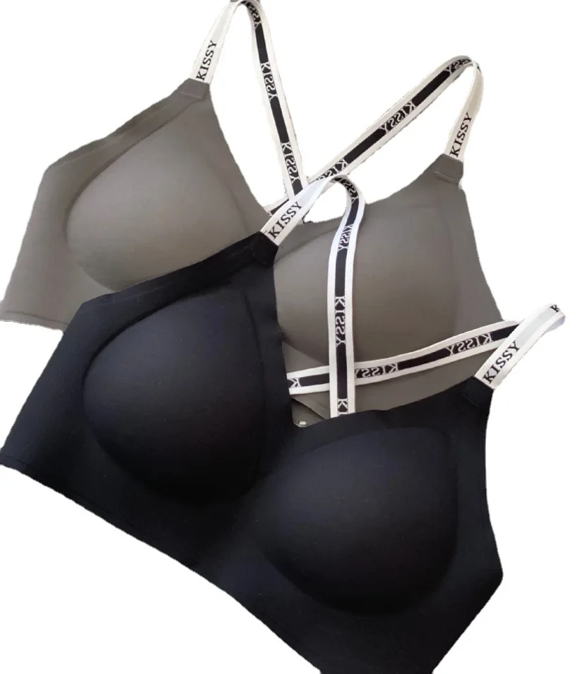 

Kissy original underwear seamless comfortable bra set wireless bralette sport bra and panties set
