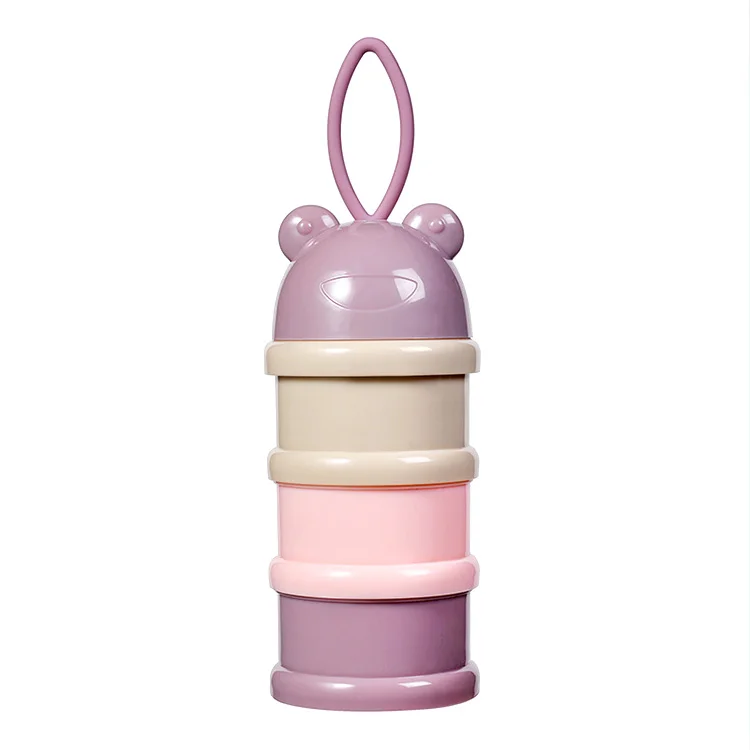 

Easy to carry cartoon baby powder milk container baby bottle feeding milk with 3 layer, Customized color