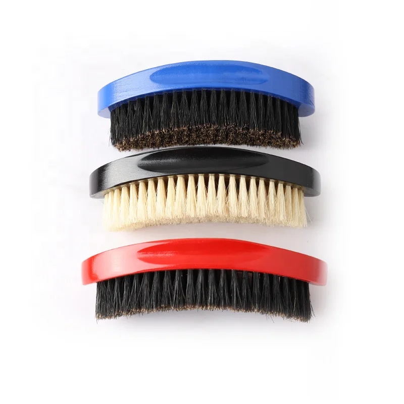 

Great for wolfing 360 hair wave brush medium hard curved brush, Natural wood, red, black, blue, camo or customize