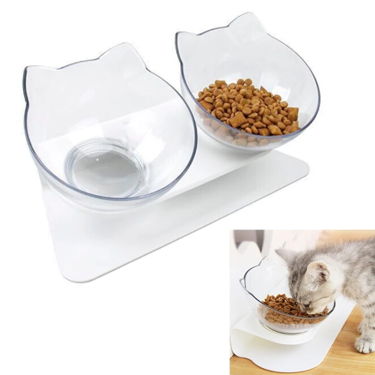 

Shopify Non-slip Drop-proof Plastic Pet Cat Dog Food Bottle Feeding Double Bowl