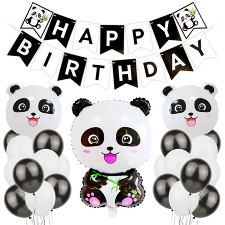 Huiran Ballons Panda En Latex Decorations Pour Fete D Anniversaire Banderole Ballons Decorations Pour Anniversaire Buy Panda Decorations D Anniversaire Pour Enfants Panda Fournitures De Fete Kit Avec Joyeux Anniversaire Banniere Panda Ballons Panda
