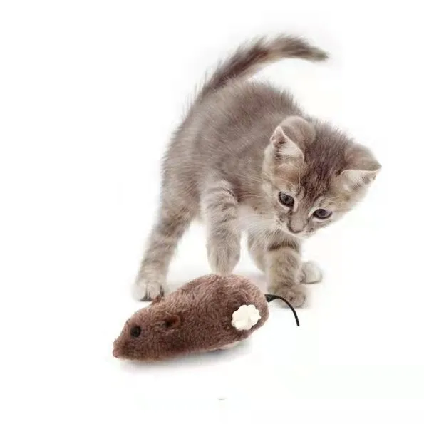 

Catnip Cat Intercative Mouse Toy Chaser Mice Teaser Plush Toy For Kitten Certificate EN71, White, black, gray, brown