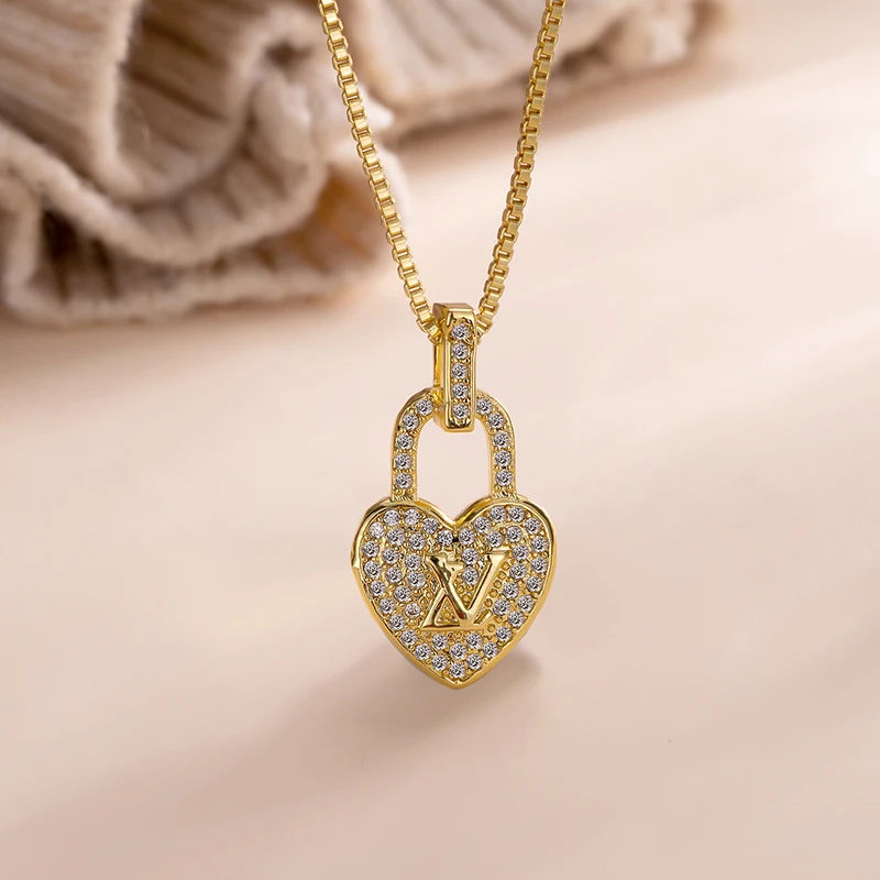 

Custom Necklace brass plated 18K gold necklace women's Charm Jewelry Necklace Pendant